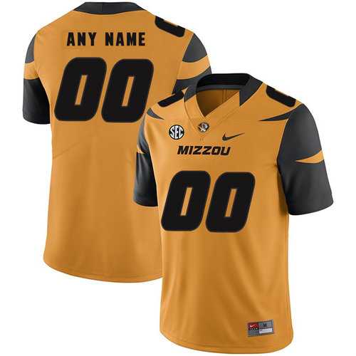 Men%27s Missouri Tigers Customized Gold Nike College Football Jersey